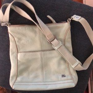 The Sak dusty teal hand bag leather shoulder bag feed bag tote